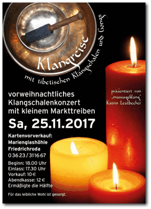 Flyer vom Klangschalen-Konzert in der Marienglas-Höhle